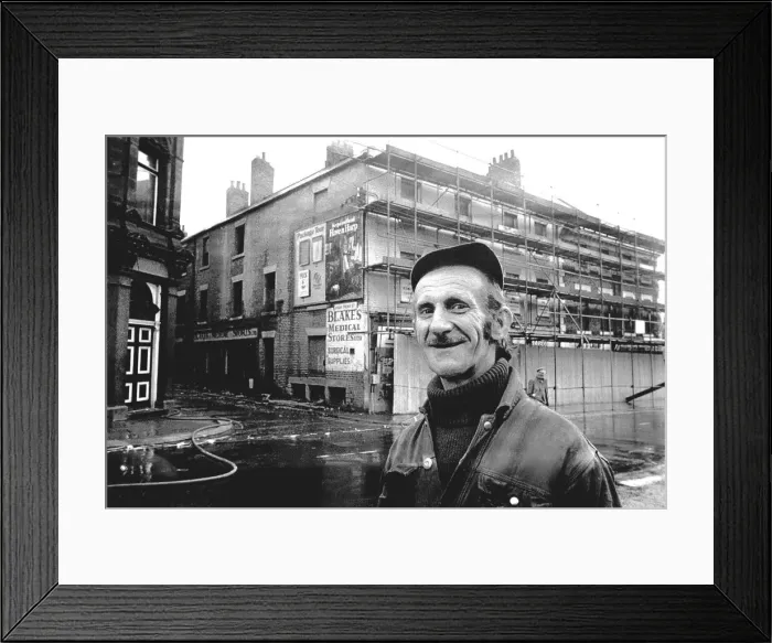 Framed Print : The scene at a demolition site on Friar Steet, near Newgate Street Framed Print : The scene at a demolition site on Friar Steet, near Newgate Street