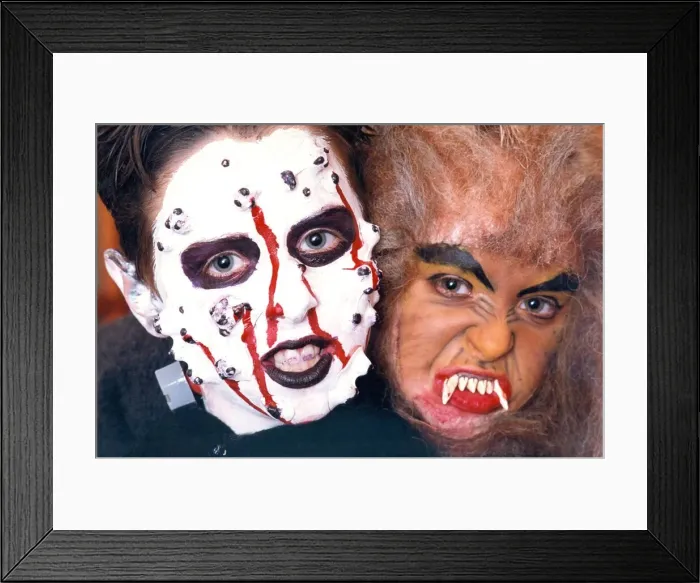 Framed Print : Ghouls Tristan and Ashleigh Laidlaw practice for Halloween decked in make-up in October Framed Print : Ghouls Tristan and Ashleigh Laidlaw practice for Halloween decked in make-up in October