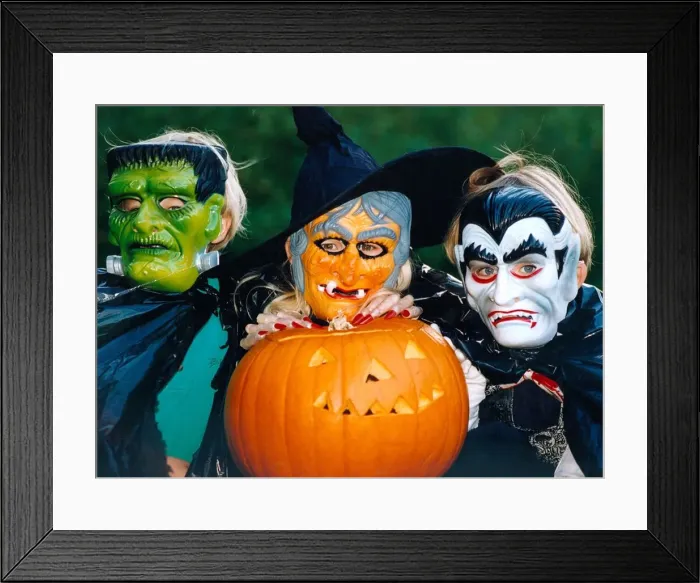 Framed Print : Children in appropriate costume for trick or treating Framed Print : Children in appropriate costume for trick or treating