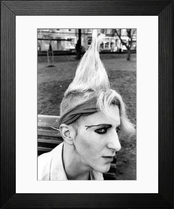 Framed Print : A punk hairstyle in September 1983 Framed Print : A punk hairstyle in September 1983