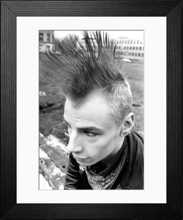 Framed Print : A punk hairstyle in September 1983 Framed Print : A punk hairstyle in September 1983