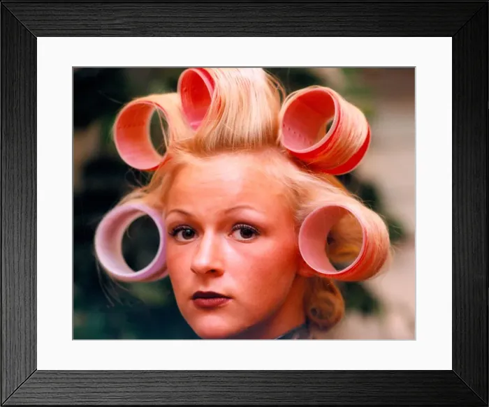 Framed Print : Giant size curlers for big curls in December 1998 Framed Print : Giant size curlers for big curls in December 1998