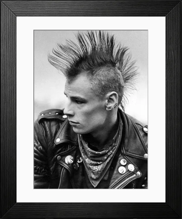 Framed Print : A punk hairstyle in September 1983 Framed Print : A punk hairstyle in September 1983