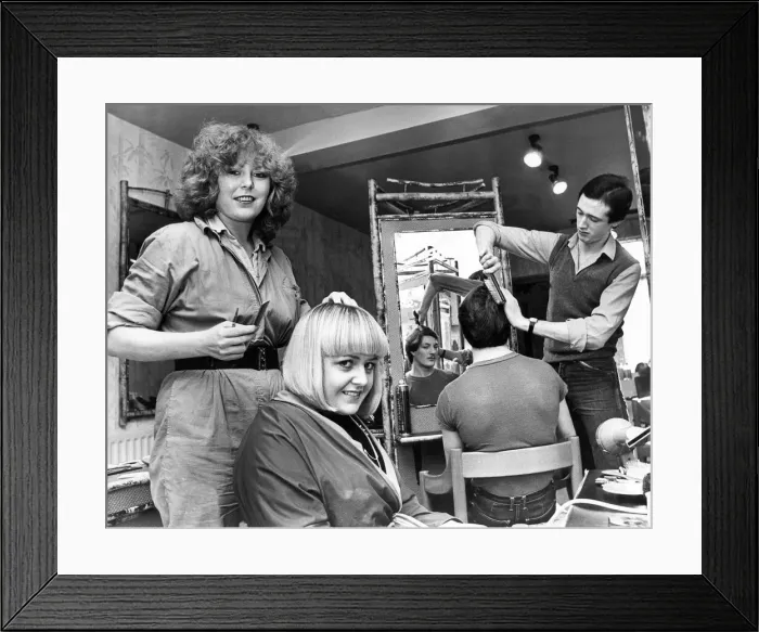 Framed Print : Unemployed youngster in Ryton are taking advantage of salon proprieter Terry Lewis offer Framed Print : Unemployed youngster in Ryton are taking advantage of salon proprieter Terry Lewis offer