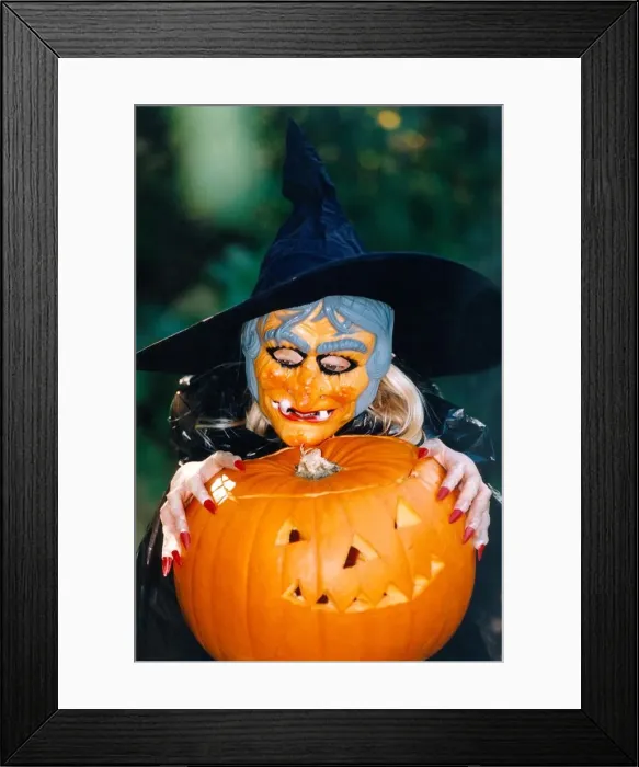 Framed Print : A child in appropriate costume for trick or treating Framed Print : A child in appropriate costume for trick or treating
