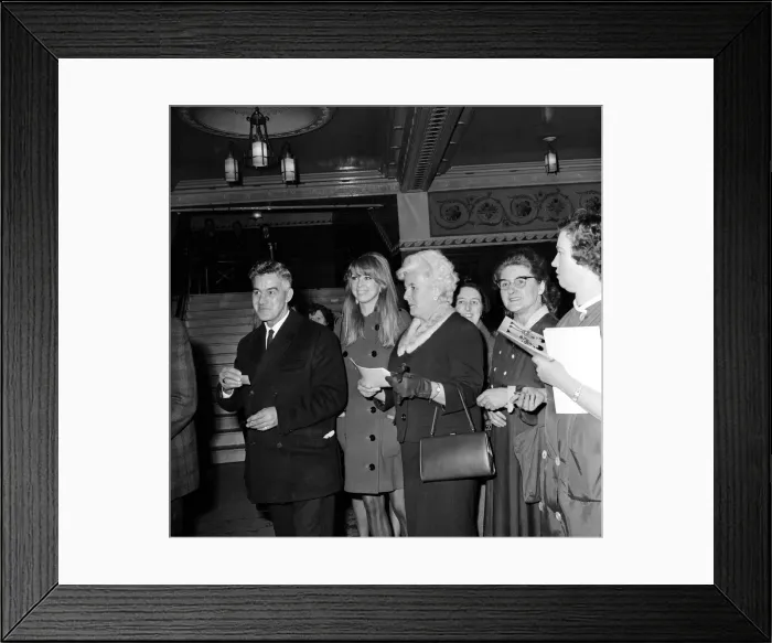 Framed Print : The Beatles in Liverpool, Patti Boyd and the Harrisons backstage before the show