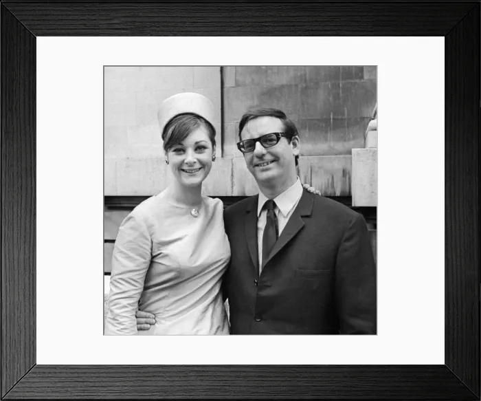 Framed Print : Actress Gillian French, bride to be seen here with the groom to be Michael Jeffrey Framed Print : Actress Gillian French, bride to be seen here with the groom to be Michael Jeffrey