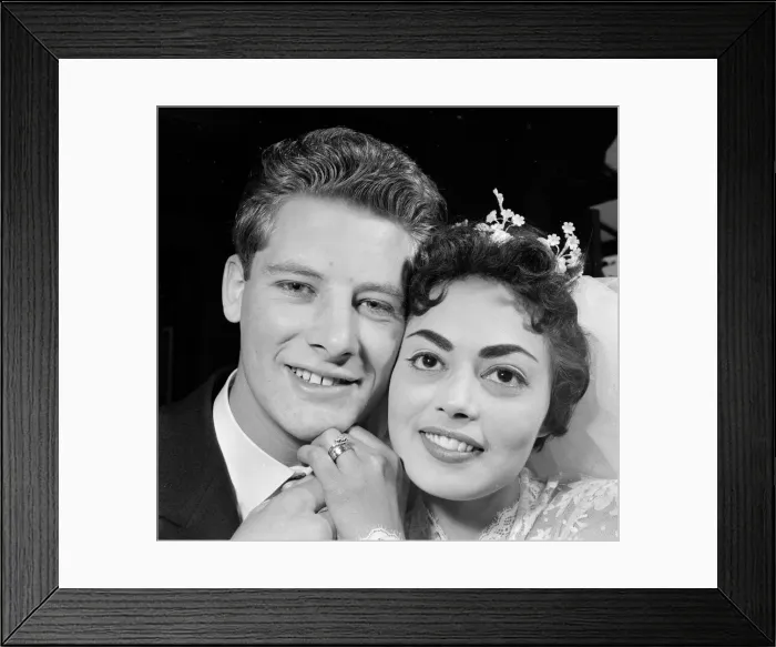 Framed Print : Pamela and David Moore seen here at their reception. Pamela was the Daily Mirror Spring Framed Print : Pamela and David Moore seen here at their reception. Pamela was the Daily Mirror Spring