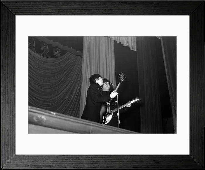 Framed Print : Paul McCartney and John Lennon of The Beatles performing at the ABC Cinema, Ardwick Framed Print : Paul McCartney and John Lennon of The Beatles performing at the ABC Cinema, Ardwick