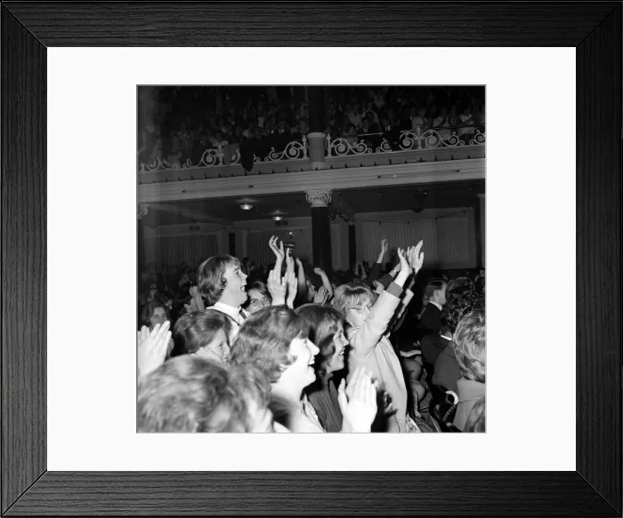 Framed Print : The Beatles play Preston. Female fans going crazy during the performance Framed Print : The Beatles play Preston. Female fans going crazy during the performance
