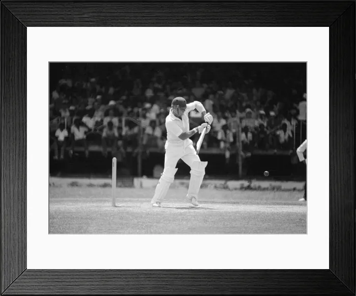 Framed Print : England in West Indies 1981. Geoff Boycott at the crease. 26th May 1981 Framed Print : England in West Indies 1981. Geoff Boycott at the crease. 26th May 1981