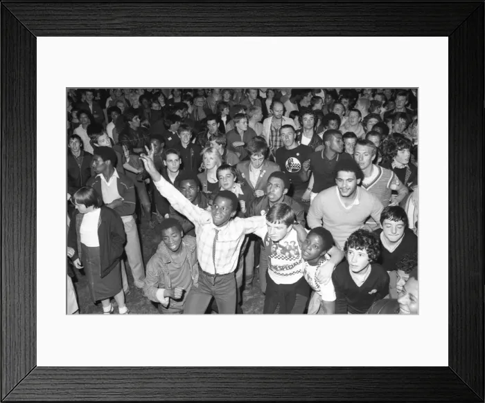 Framed Print : Hazel O Connor and The Specials performed on stage at the outdoor concert in aid of Framed Print : Hazel O Connor and The Specials performed on stage at the outdoor concert in aid of