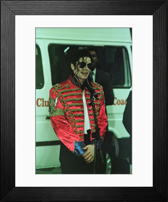Framed Print : Michael Jackson seen here after perforiming on stage at Sheffield 10th July 1997
