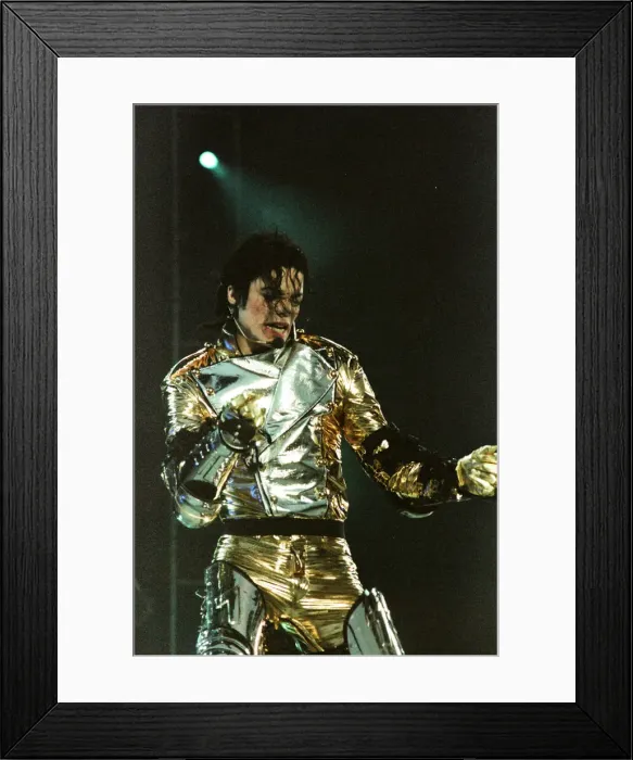 Framed Print : Michael Jackson seen here on stage in Sheffield. July 1997 Framed Print : Michael Jackson seen here on stage in Sheffield. July 1997