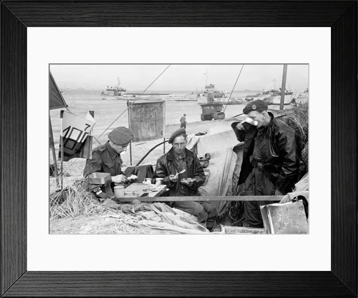Framed Print : Members of the Army Logistics Corp seen here enjoying a cup of tea