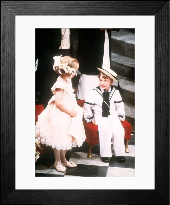 Framed Print : William with Laura Fellowes at wedding of Prince Andrew and Sarah Ferguson