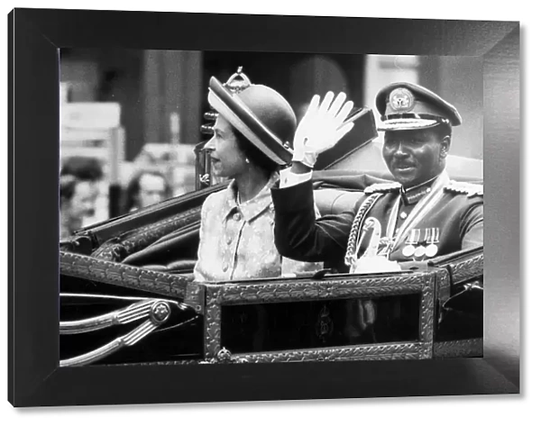 General Yakuba Jack Gowon seen here seated alongside HRH Queen Elizabeth during