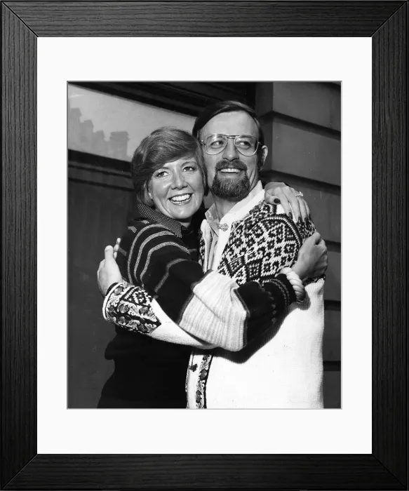 Framed Print : Cilla Black singer entertainer with Roger Whittaker 1973 Framed Print : Cilla Black singer entertainer with Roger Whittaker 1973