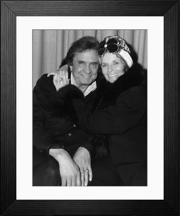 Framed Print : Johnny Cash singer with wife June Carter in London 1988 Framed Print : Johnny Cash singer with wife June Carter in London 1988
