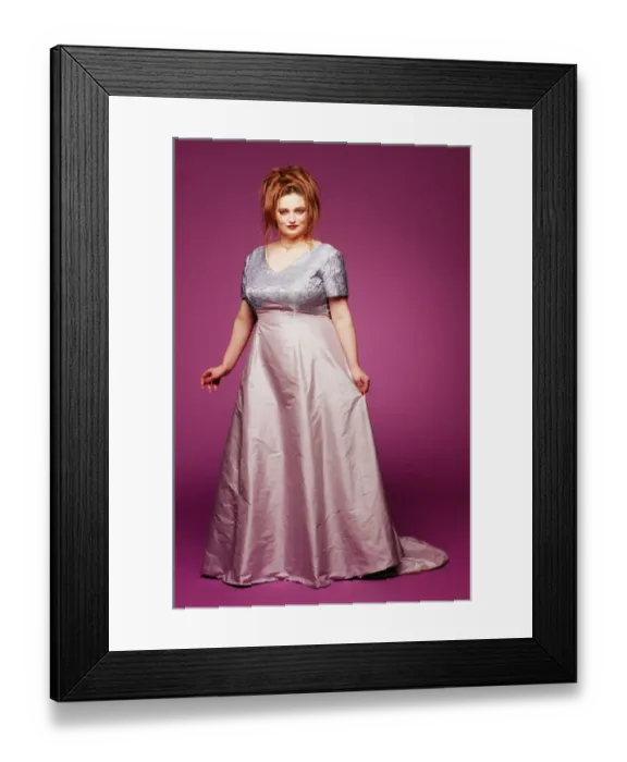 Framed Print : HEATHER McKAY IN BRIDAL DRESS March 1998 Linda McKay design SECC Bridal Show