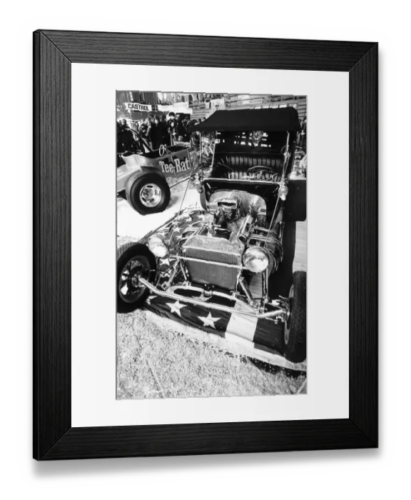 Framed Print : Jeff Becks 1915 Model T Ford Roadster custom car in 1973 at the Crystal Palace