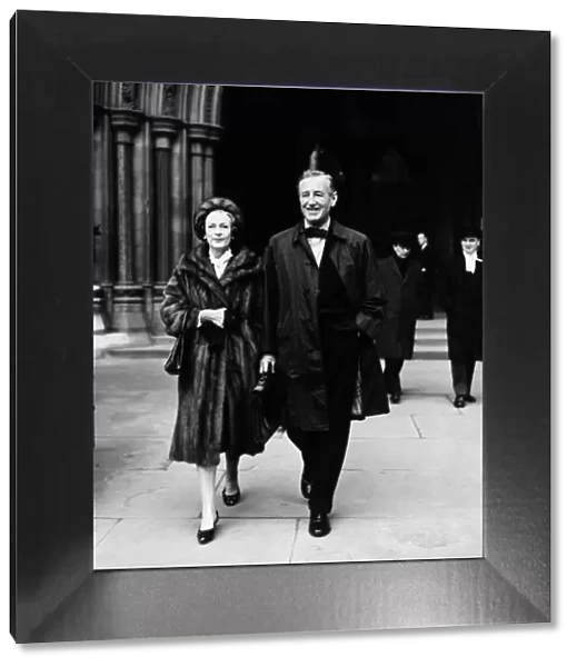 Ian Fleming author and wife outside law courts 1963