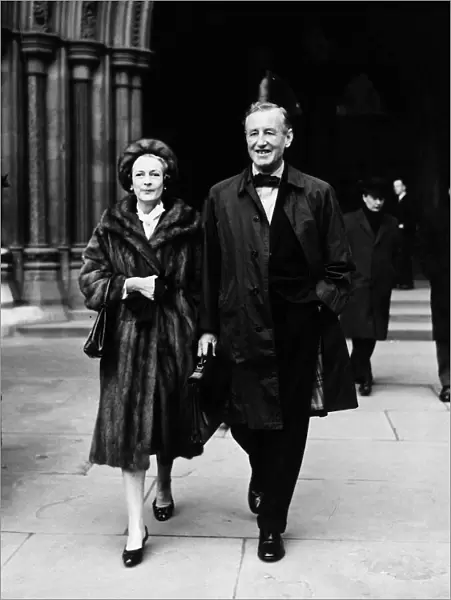 Ian Fleming author and wife outside law courts 1963