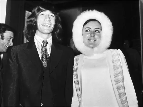 The Bee Gees pop group 1968 Robin Gibb 18 marries Molly Hullis 21 at Caxton Hall