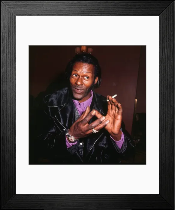 Framed Print : Chuck Berry singer songwriter January 1973