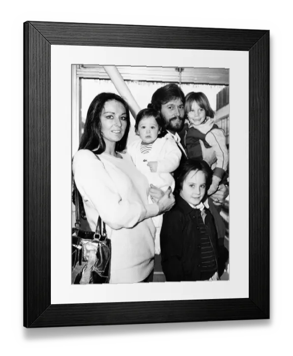 Framed Print : The Bee Gees pop group 1982 Barry Gibb with wife Linda