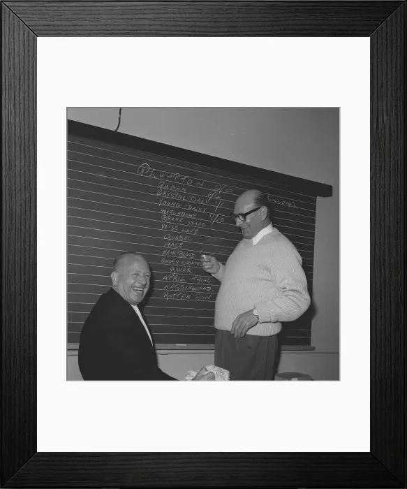 Framed Print : The boxing promoter Jack Solomons and the American comedian Bud Flanagan at the opening