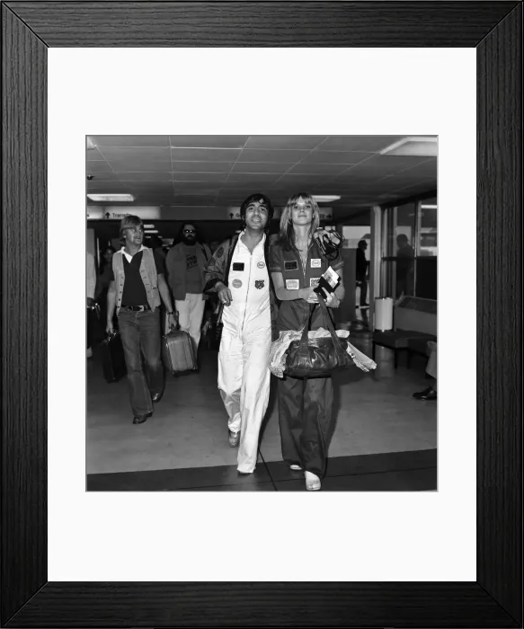 Framed Print : Keith Moon, drummer with rock group The Who and Annette Walterlax