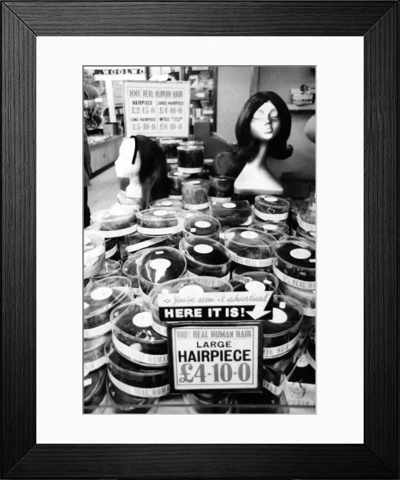 Framed Print : Wigs, the New Line at Woolworths: Once upon a time, a girl needed to be bald to buy a wig Framed Print : Wigs, the New Line at Woolworths: Once upon a time, a girl needed to be bald to buy a wig