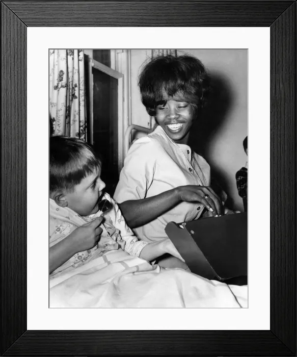 Framed Print : Millie Small sings her hit song My boy lollipop to William Entwhistle (5 Framed Print : Millie Small sings her hit song My boy lollipop to William Entwhistle (5