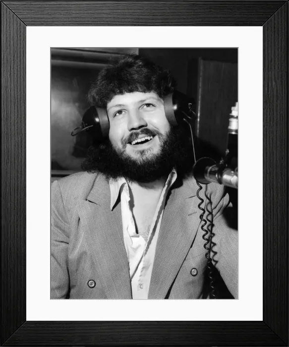 Framed Print : Bearded Dave Lee Travis, BBC Disc Jockey in the studio today. September 1972 P005991 Framed Print : Bearded Dave Lee Travis, BBC Disc Jockey in the studio today. September 1972 P005991