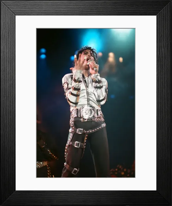 Framed Print : Michael Jackson seen here in concert at Wembley. 26th August 1988