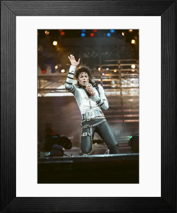 Framed Print : Michael Jackson seen here in concert at Roundhay Park. 29th July 1988 Framed Print : Michael Jackson seen here in concert at Roundhay Park. 29th July 1988