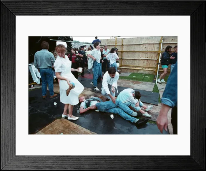 Framed Print : For some members of the audience at Roundhay Park Leeds watching Michael Jackson in Framed Print : For some members of the audience at Roundhay Park Leeds watching Michael Jackson in