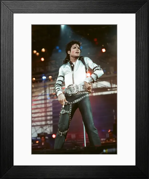 Framed Print : Michael Jackson seen here in concert at Roundhay Park. 29th July 1988 Framed Print : Michael Jackson seen here in concert at Roundhay Park. 29th July 1988