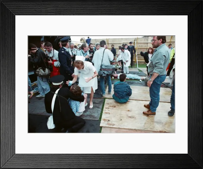 Framed Print : For some members of the audience at Roundhay Park Leeds watching Michael Jackson in Framed Print : For some members of the audience at Roundhay Park Leeds watching Michael Jackson in
