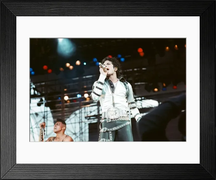 Framed Print : Michael Jackson seen here in concert at Roundhay Park. 29th July 1988 Framed Print : Michael Jackson seen here in concert at Roundhay Park. 29th July 1988