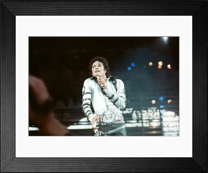 Framed Print : Michael Jackson seen here in concert at Roundhay Park. 29th July 1988 Framed Print : Michael Jackson seen here in concert at Roundhay Park. 29th July 1988