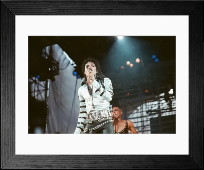 Framed Print : Michael Jackson seen here in concert at Roundhay Park. 29th July 1988 Framed Print : Michael Jackson seen here in concert at Roundhay Park. 29th July 1988