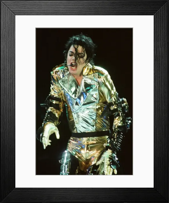 Framed Print : Michael Jackson seen here on stage in Prague. 8th September 1996 Framed Print : Michael Jackson seen here on stage in Prague. 8th September 1996