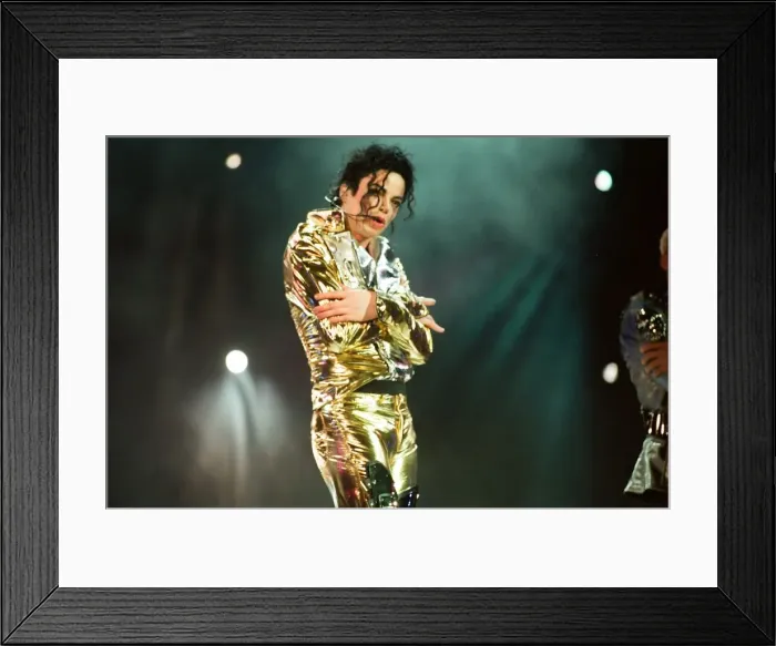 Framed Print : Michael Jackson seen here on stage in Prague. 8th September 1996 Framed Print : Michael Jackson seen here on stage in Prague. 8th September 1996