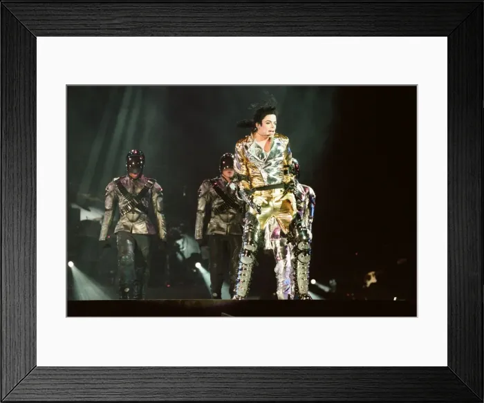 Framed Print : Michael Jackson seen here on stage in Prague. 8th September 1996