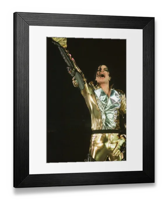 Framed Print : Michael Jackson seen here on stage in Prague. 8th September 1996