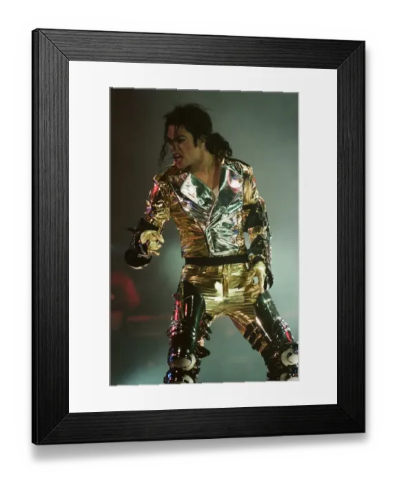 Framed Print : Michael Jackson seen here on stage in Prague. 8th September 1996 Framed Print : Michael Jackson seen here on stage in Prague. 8th September 1996