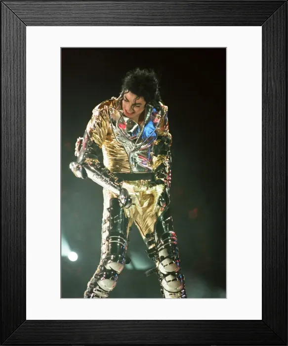 Framed Print : Michael Jackson seen here on stage in Prague. 8th September 1996 Framed Print : Michael Jackson seen here on stage in Prague. 8th September 1996