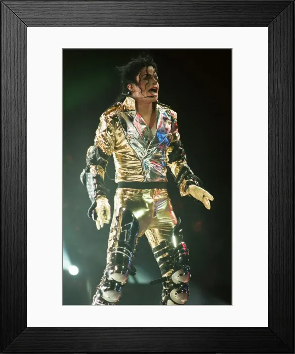 Framed Print : Michael Jackson seen here on stage in Prague. 8th September 1996